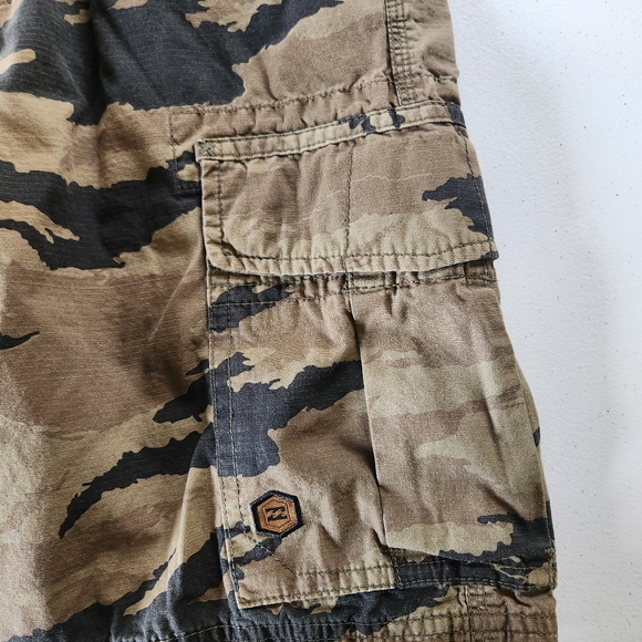 Billabong Mens Brown Black Camo 10" Cargo Shorts 100% Cotton Size 30 Waist y2k - Picture 3 of 11